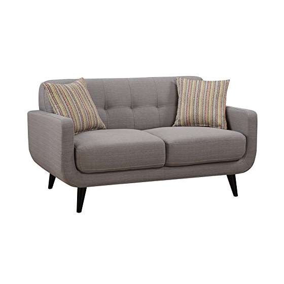 Crystal Gray Mid-Century Love Seat