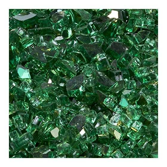 1/4 Inch Premium Reflective Emerald Fire Glass - 1