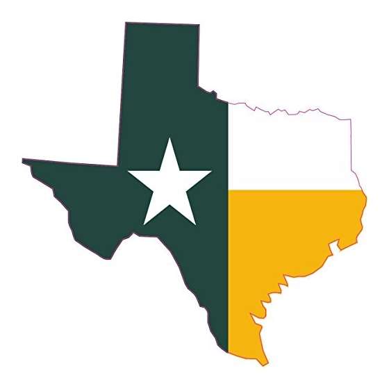 4In X 4In Baylor University Color Die Cut Texas Fl