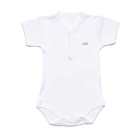 Kid U Not Baby Fine Ribbed Short Sleeve Henley One