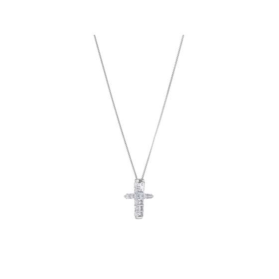 10K White Gold Lab Grown Diamond Cross Pendant N-3