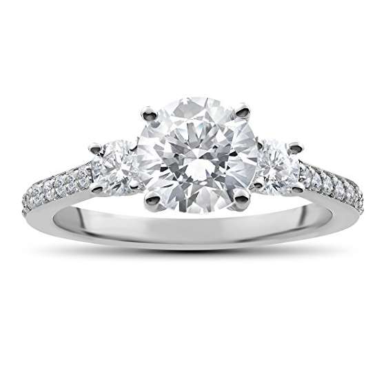 2 Ct Round Diamond 3-Stone Lab Grown Eco Friendly