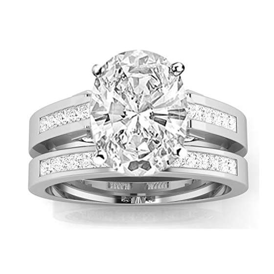 2.45 Carat T.W. 14K White Gold Channel Set Princes