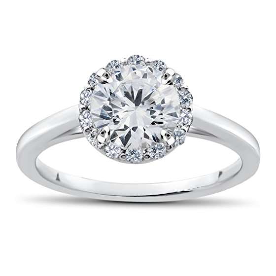 1 Ct Lab Grown Diamond Madelyn Halo Engagement Rin