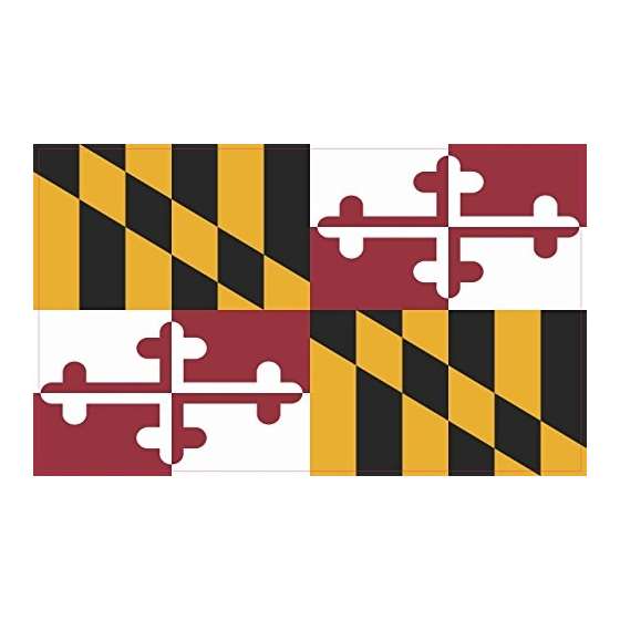 5 And X 3 And Maryland State Flag Bumper Sticker D