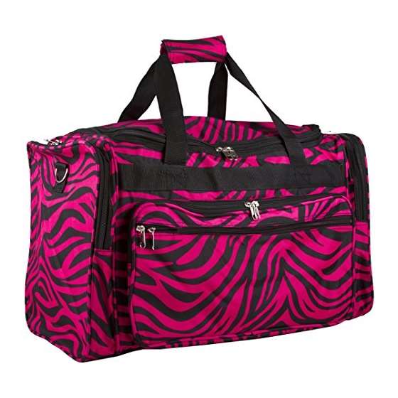 Pink Black Zebra Duffle Bag 22-Inch