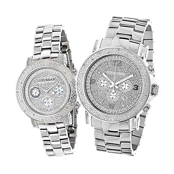 Matching His And Hers Watches: Oversized Diamond W