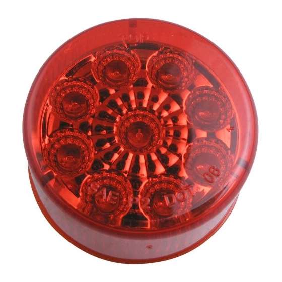 2 And Round LED Red Marker Clearance Light W 9 Dio