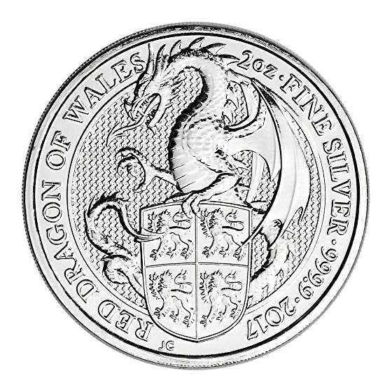 2017 UK Great Britain Silver Queens Beast Dragon 2