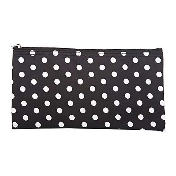 Black And White Polka Dots Makeup Brush Bag 10-Inc