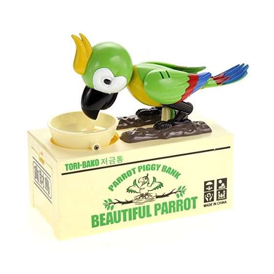 Powertrc Parrot Coin Bank Green