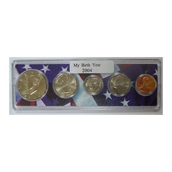 2004-5 Coin Birth Year Set In American Flag Holder