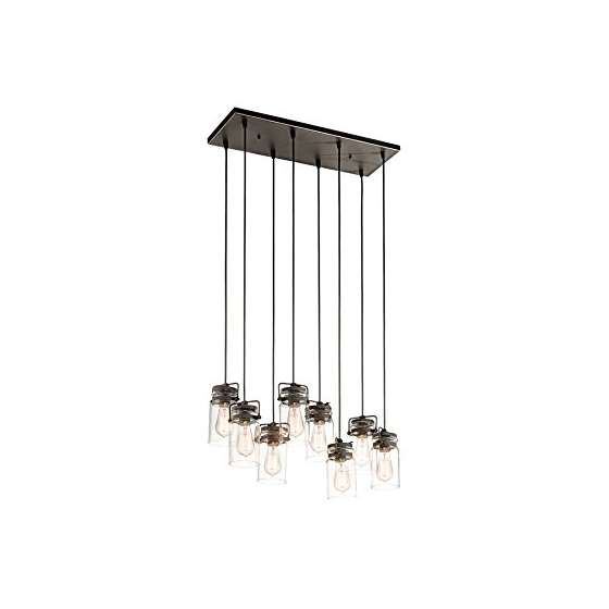 42890OZ Brinley 8-Light Pendant And Clear Glass Sh