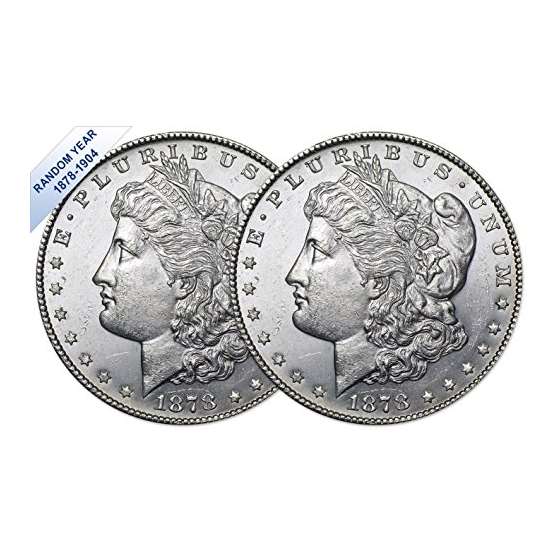 1878-1904 Morgan Silver Dollar BU Two Coins Brilli