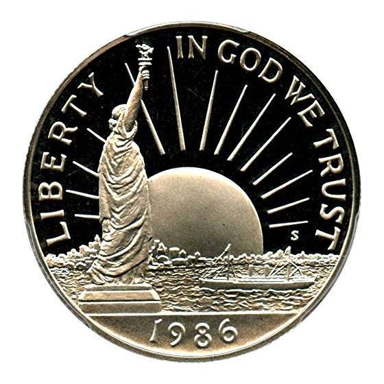 1986 S US Commemorative Proof Half Dollar Statue O