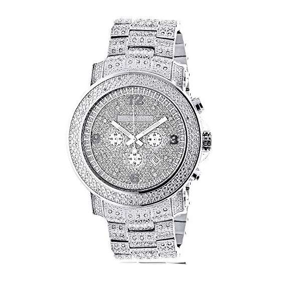 Oversized Iced Out Mens Diamond Watch By White Gol