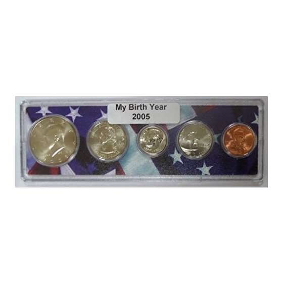 2005-5 Coin Birth Year Set In American Flag Holder