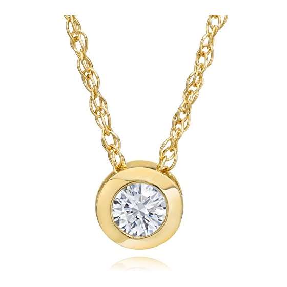 14K Yellow Gold 1/4Ct Round Lab Grown Diamond Soli