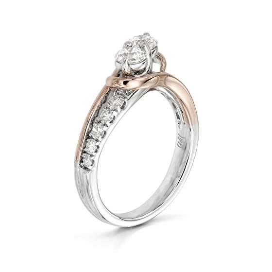 14KT Two Tone White Gold Rose Gold G-H I1 By I2-3