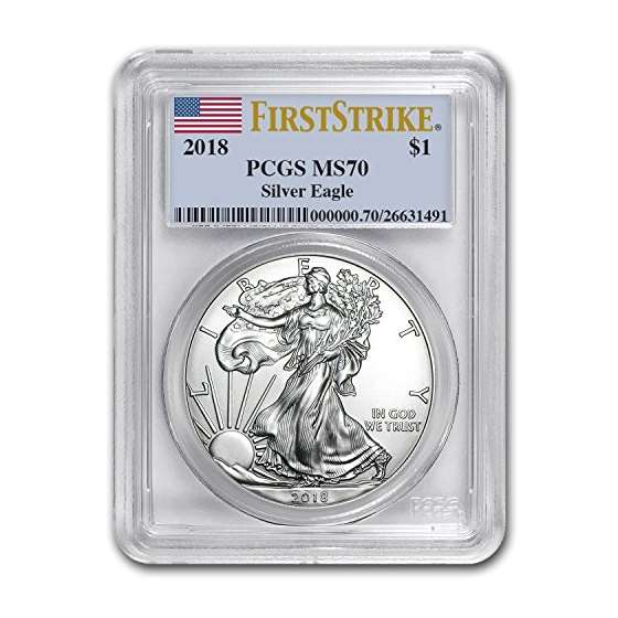 2018 Silver American Eagle MS-70 PCGS First Strike