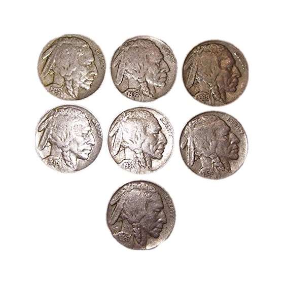 7-U.S. Indian Head Buffalo Nickels Nickel-Grab Bag