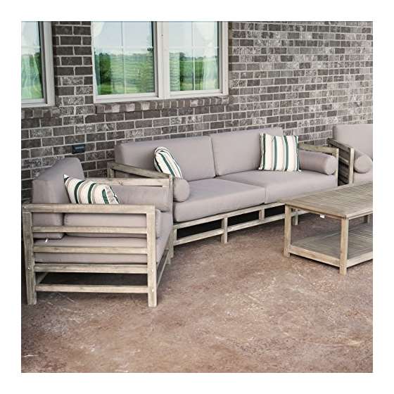 Grand Haven 4 Piece Acacia Wood Outdoor Patio Sofa