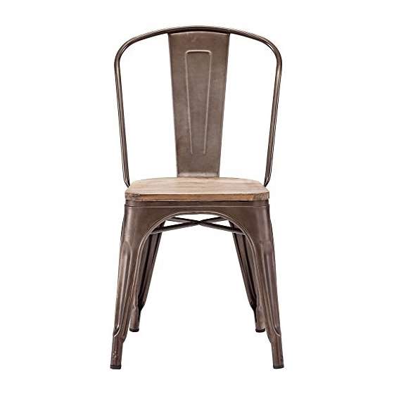 Modern Elio Chair, Rustic Wood