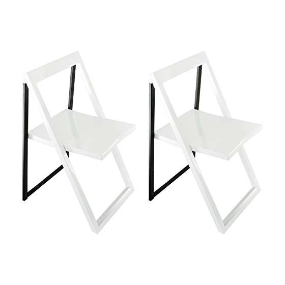 High Contrast Glossy Folding Chair (Set Of 2)