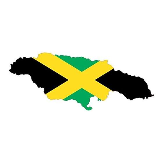 5 And X 2 And Jamaica Jamaican Die Cut Flag Bumper