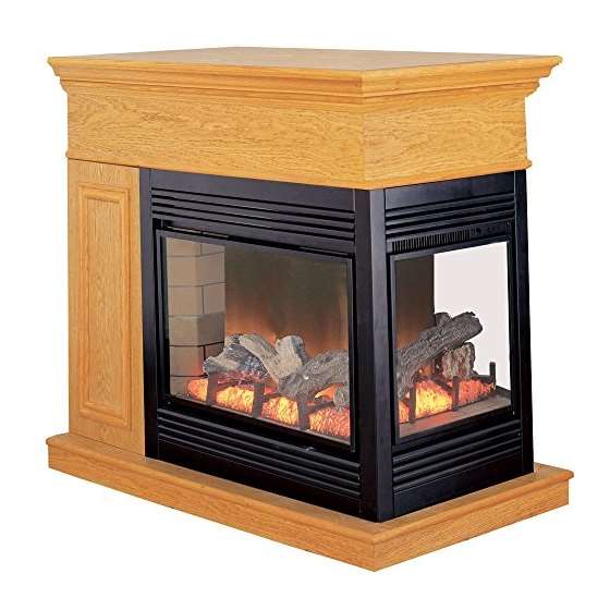 Electric Peninsula Fireplace With Remote Control -