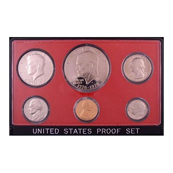 1976 Proof Set Original Box 6 Coins Eisenhower Ike