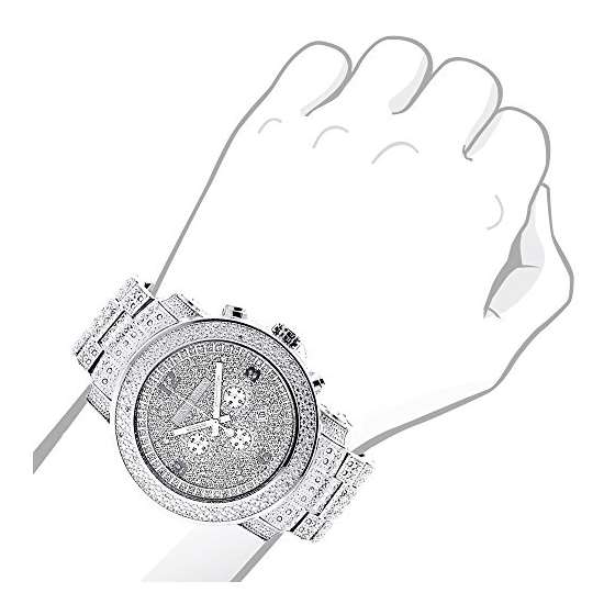 Oversized Iced Out Mens Diamond Watch By White G-3