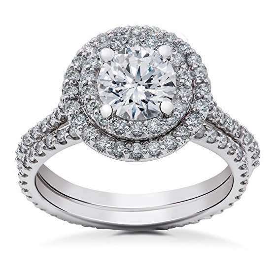 2 Ct Round Halo Lab Grown Diamond Engagement Ring