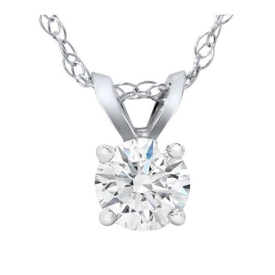 1/2 Carat Solitaire Lab Grown Diamond Pendant 14K