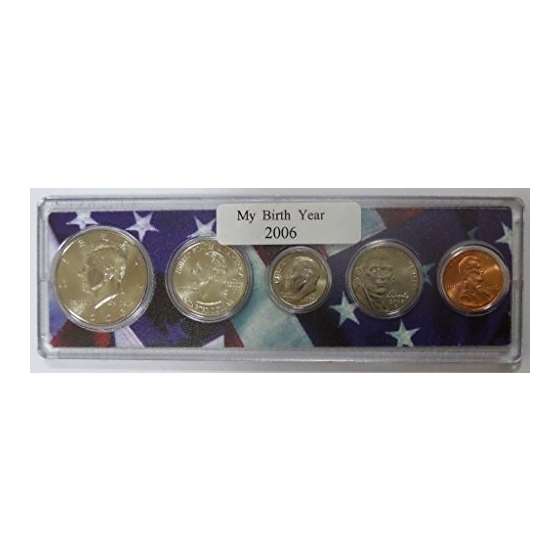 2006-5 Coin Birth Year Set In American Flag Holder