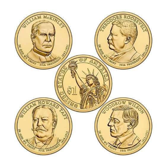 2013 P Presidential Dollar Set 4 Coins Uncirculate