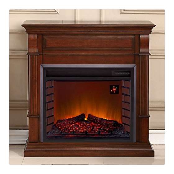 Full Size Electric Fireplace - Remote Control, Aub