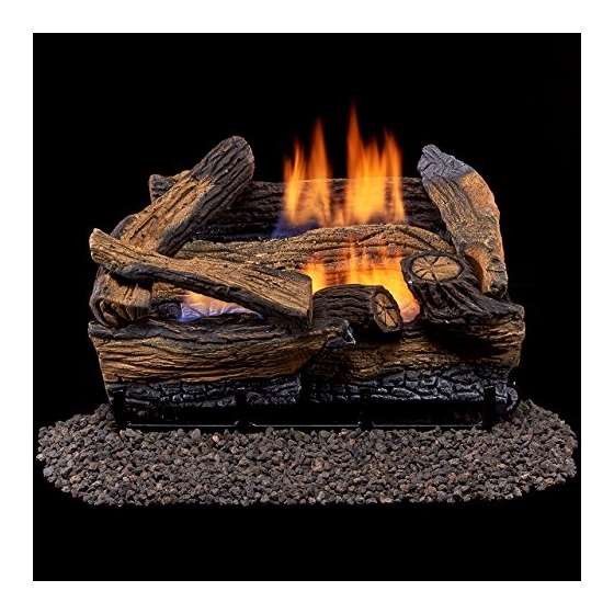 Vent Free Dual Fuel Gas Log Set - 18 In. Split Red