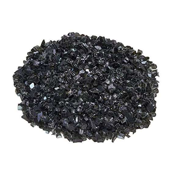 1/4 Inch Premium Reflective Black Fire Glass - 1-3