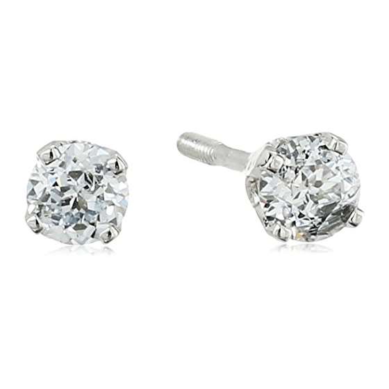 14K White Gold Lab Grown Diamond Stud Earrings (1/