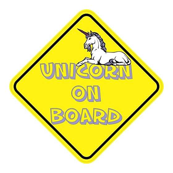 5 And X 5 And Unicorn On Board Vinyl Bumper Sticke