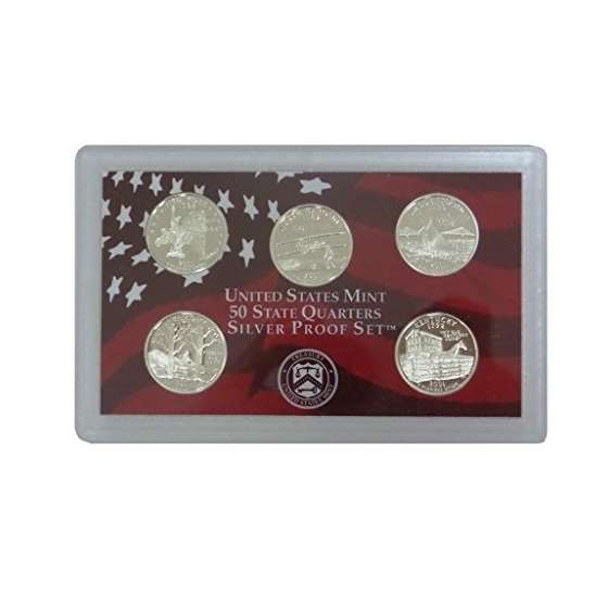 2001 S Washington State Quarters Silver 5-Coin Pro