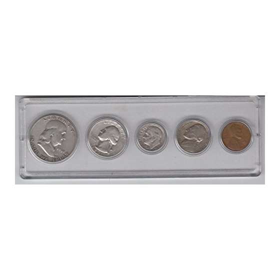 1951 Birth Year Coin Set 5 Coins-Silver Half Dolla