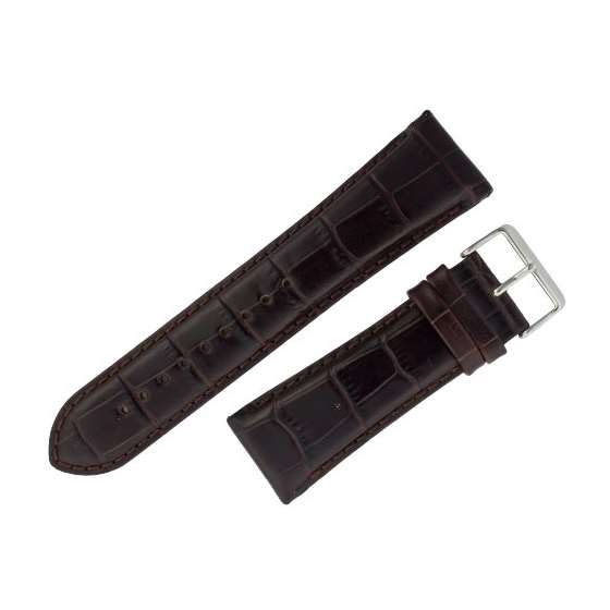 Assorted Watch Strap 28Mm Brown Alligator Print Le