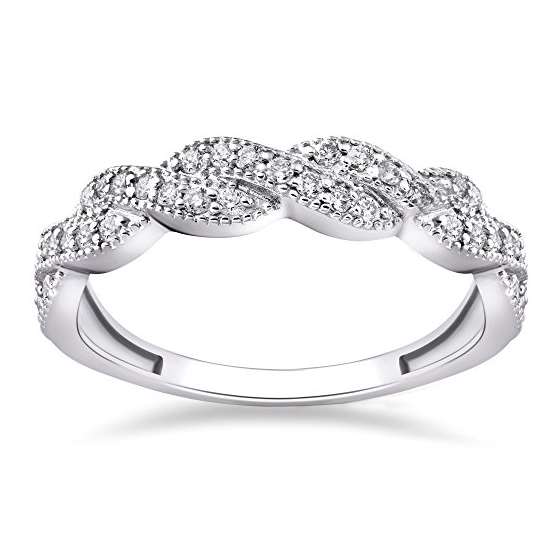 1/3 Ct Diamond Infinity Vintage Wedding Ring 14K W