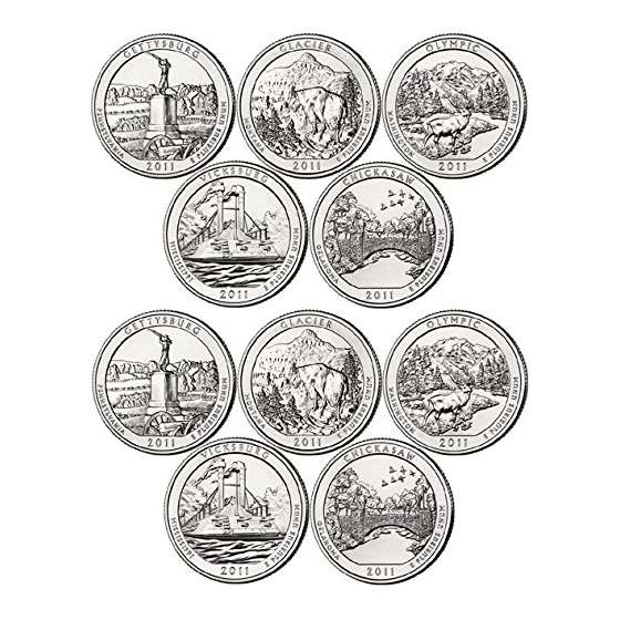 2011 Various Mint Marks National Parks Set P D Min