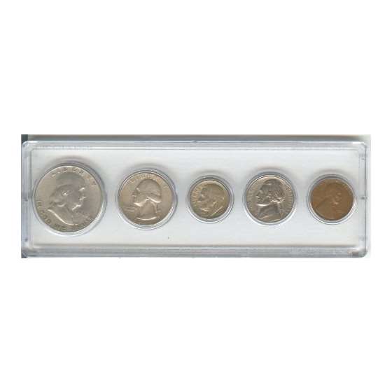 1948 BIRTH YEAR COIN SET, 5 COINS TOTAL- SILVER HA