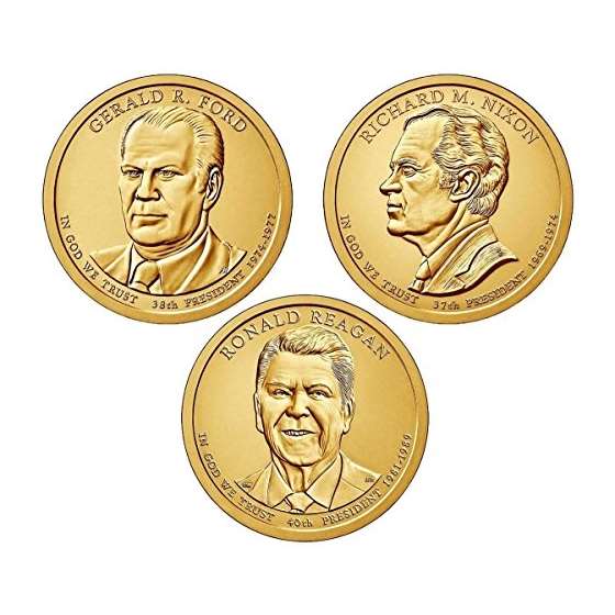2016 D Presidential Dollar Denver Mint 3 Coins Unc