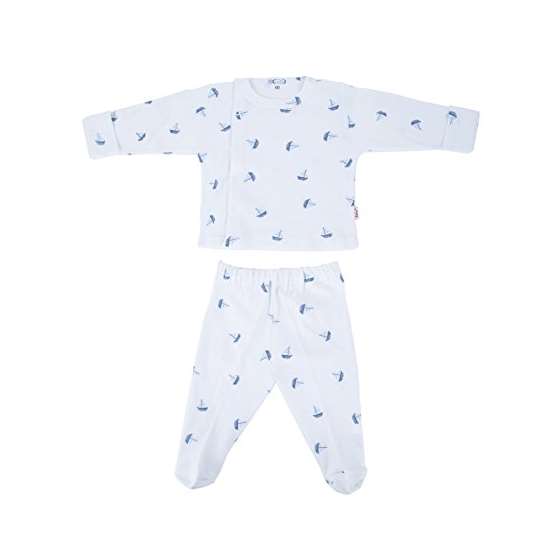 Bahar Bebe Turkish Cotton Sailboat Print Footie Pa