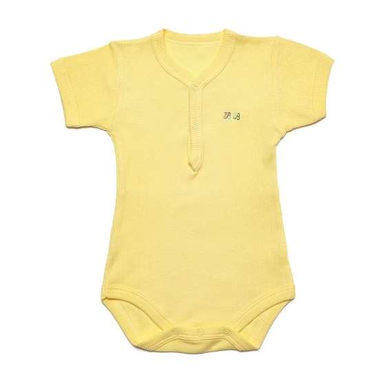 Kid U Not Baby Fine Ribbed Short Sleeve Henley One